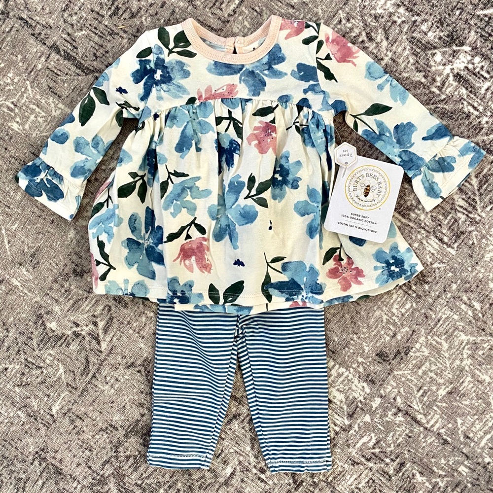 NWT - Organic Cotton Floral Tunic & Leggings Set